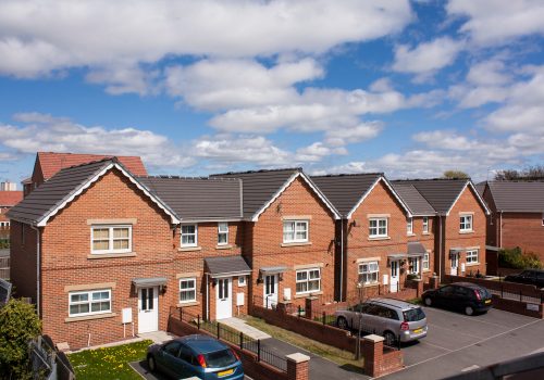 Row of social housing properties