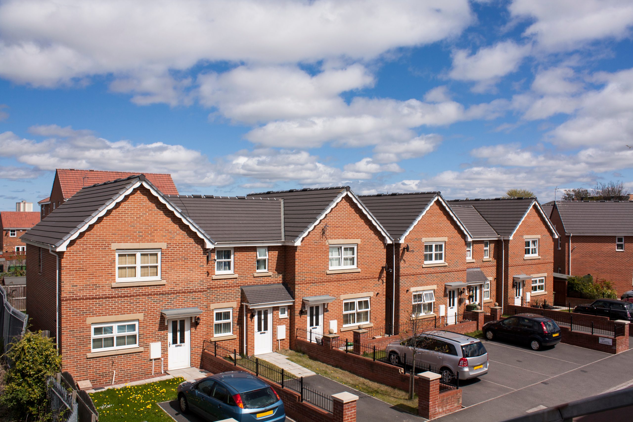 Row of social housing properties