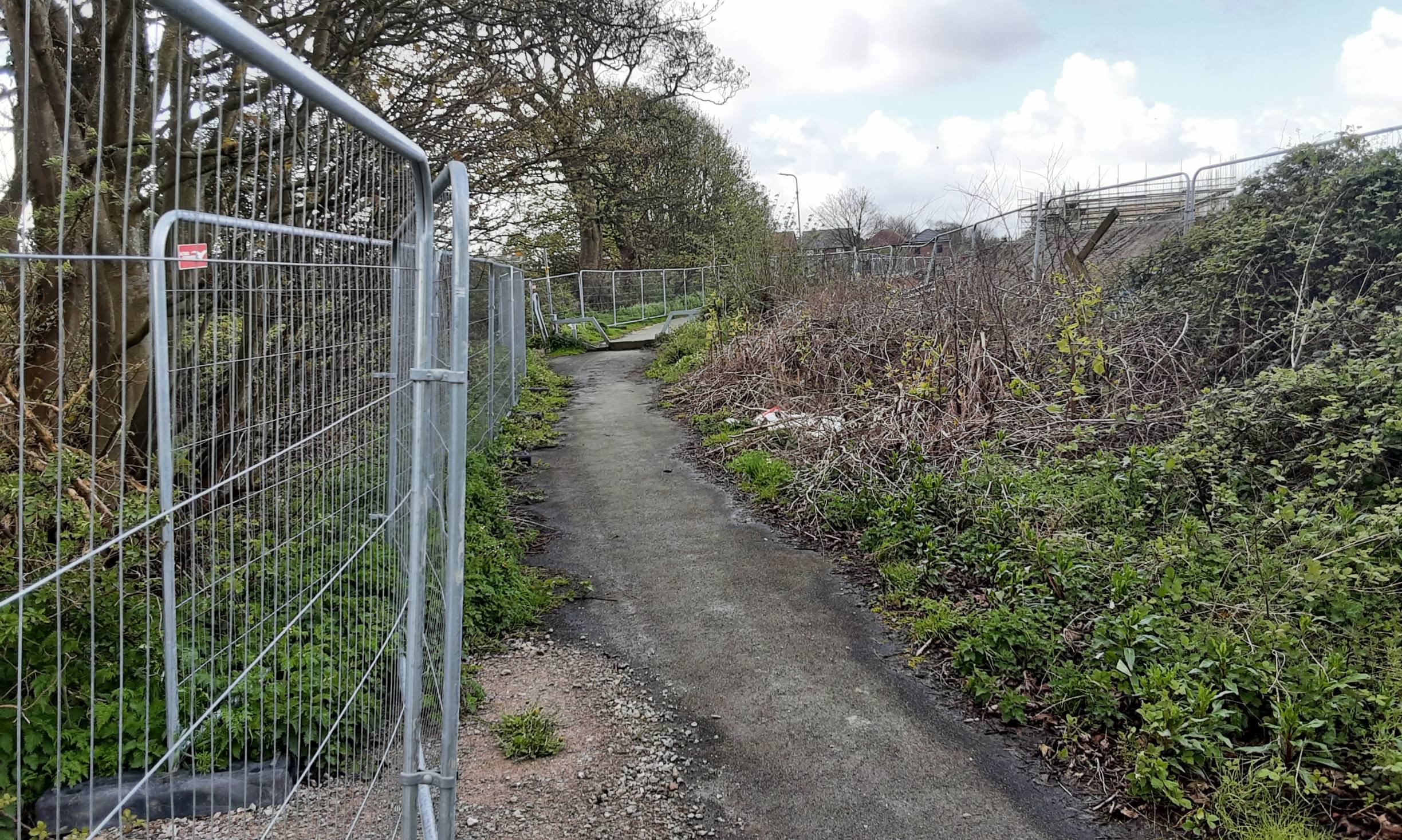 Bridleway through a development site